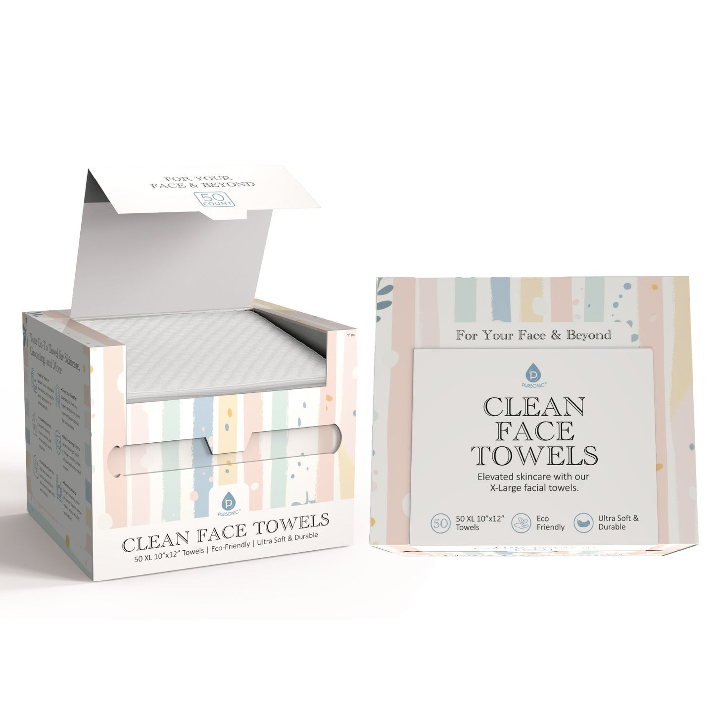 Clean Facial Towels – XL Biodegradable Towels for Sensitive Skin