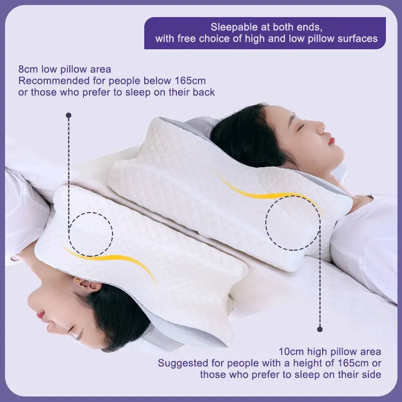 Butterfly Memory Foam Pillow Neck Support Grey-4