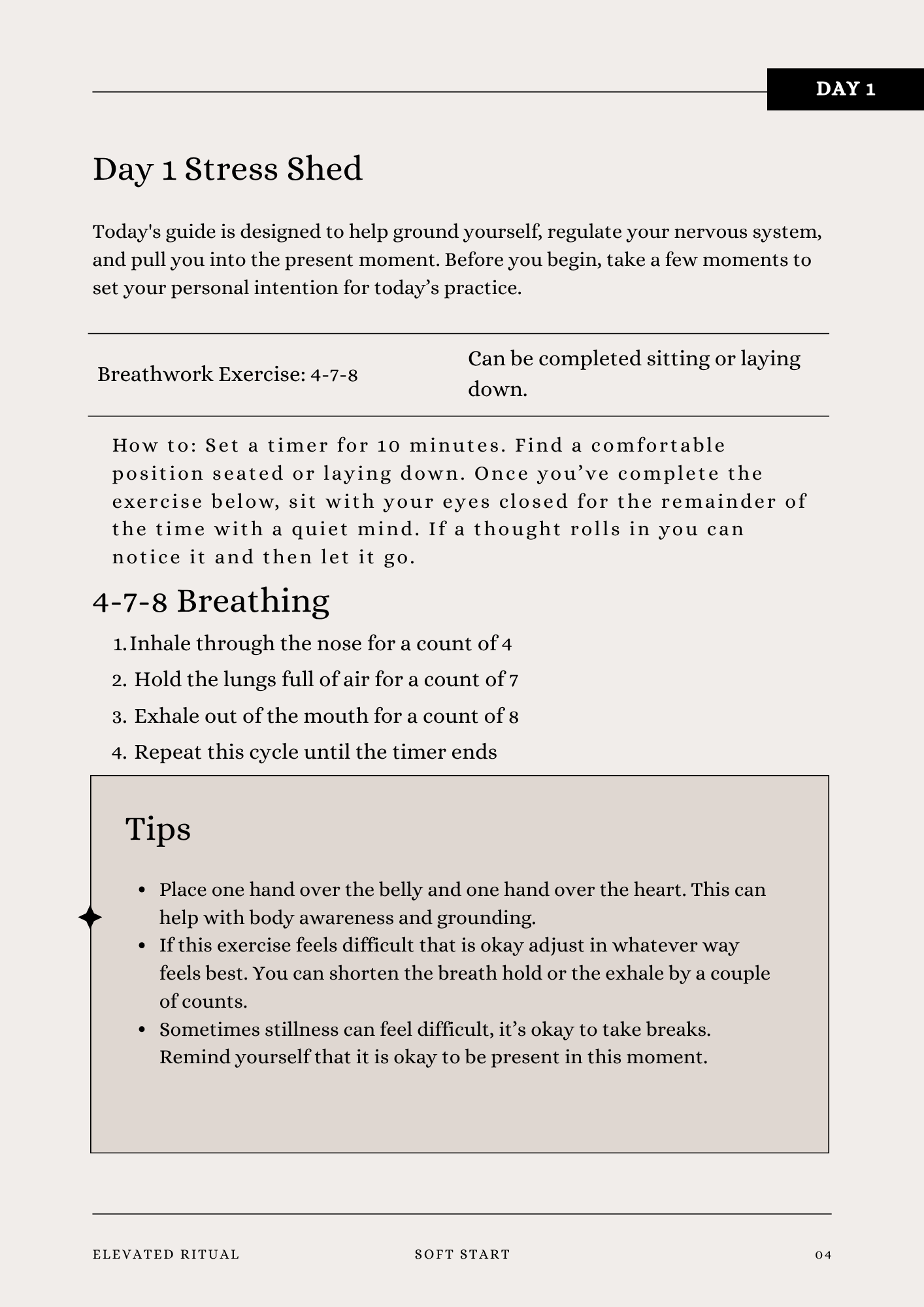 Soft Start Beginner Mindfulness Workbook